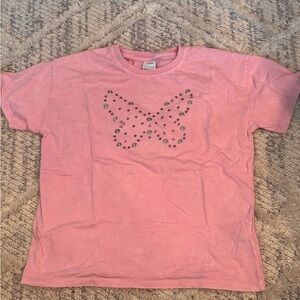Zara kids Pink Crystal Butterfly Tee